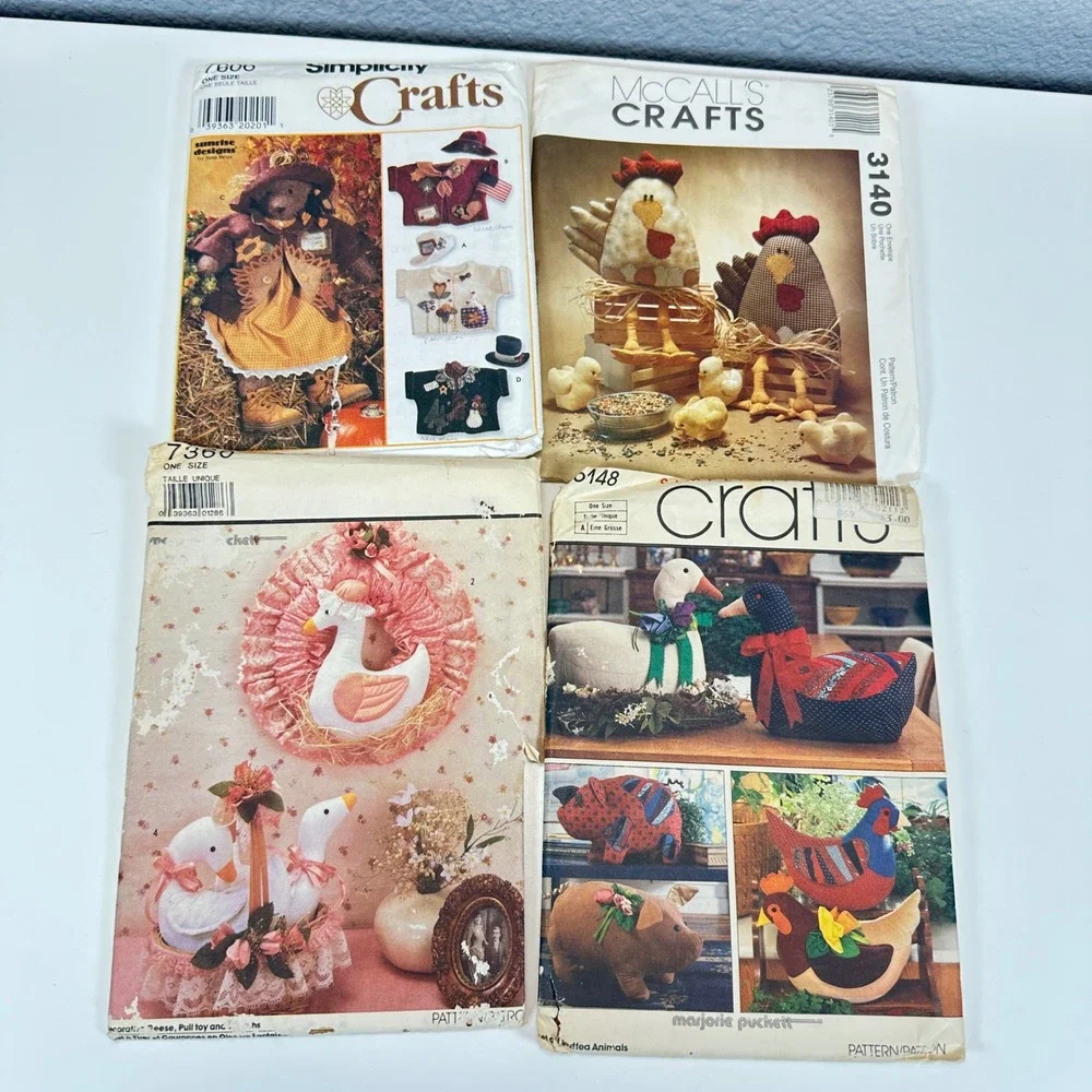 VTG LOT of 13 Craft Sewing Patterns McCalls Simplicity Butterick Holiday Animals